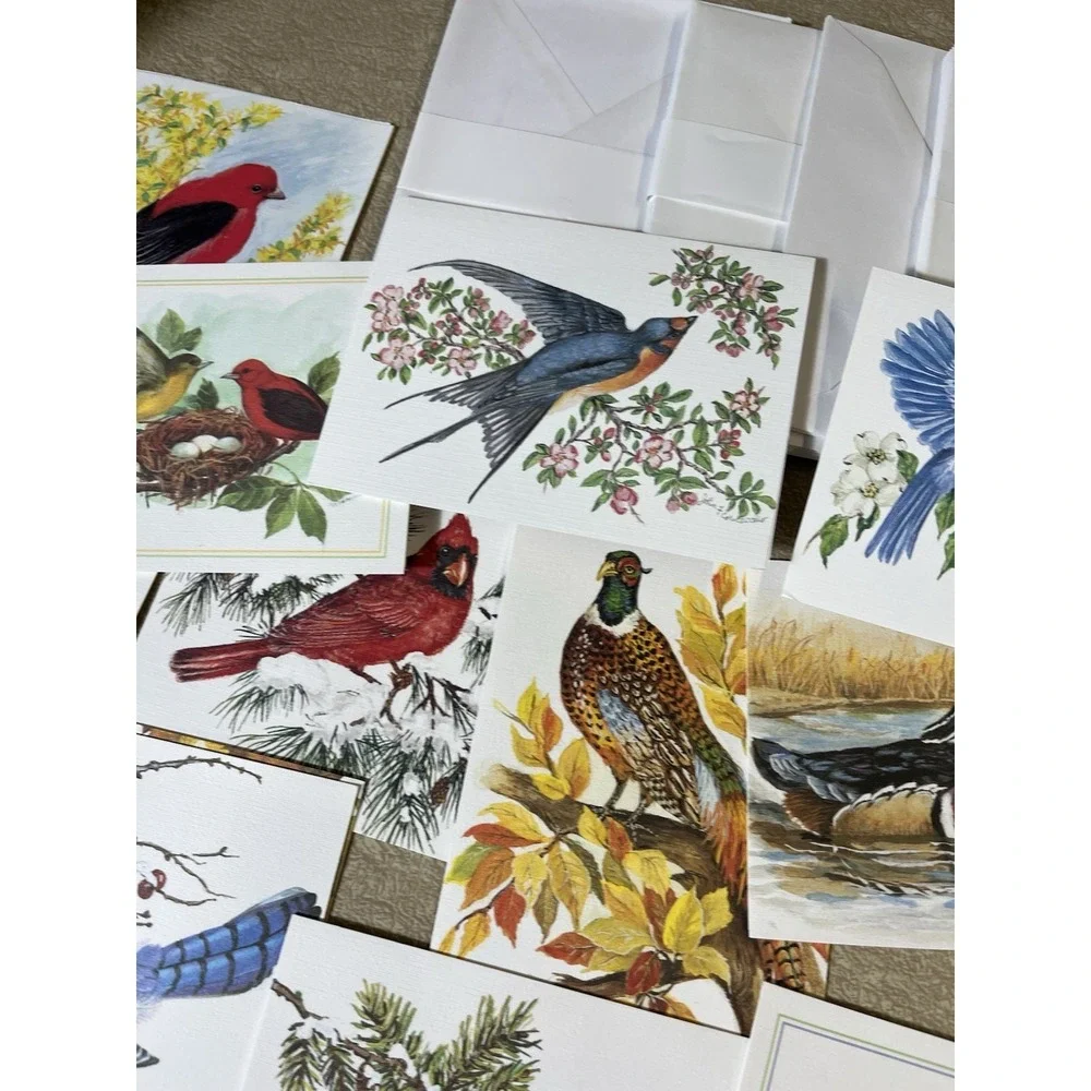Birds Bird Notecard Card Lot w/ Envelopes Frameable Art Duck Cardinal Blue Jay